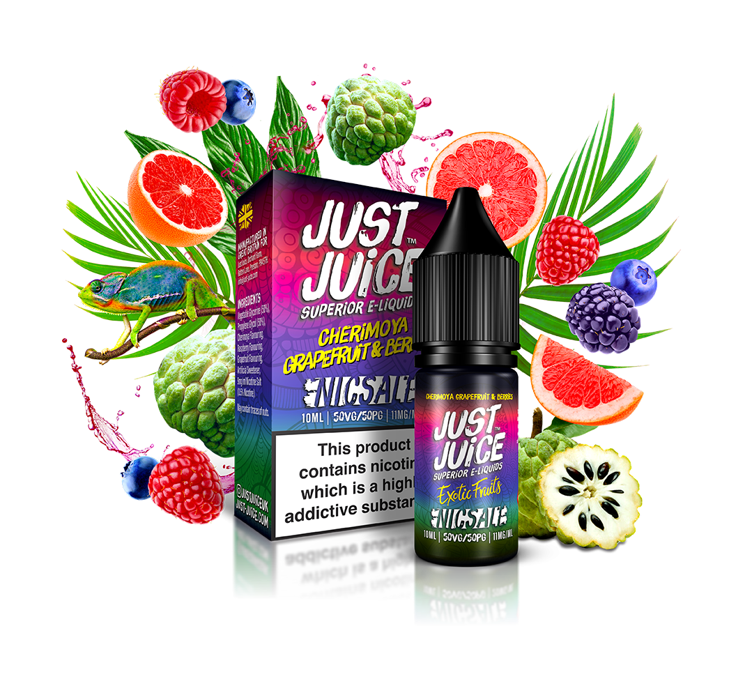 Just Juice Exotic Fruits Cherimoya, Grapefruit and Berries Nic Salt (4705821524034)