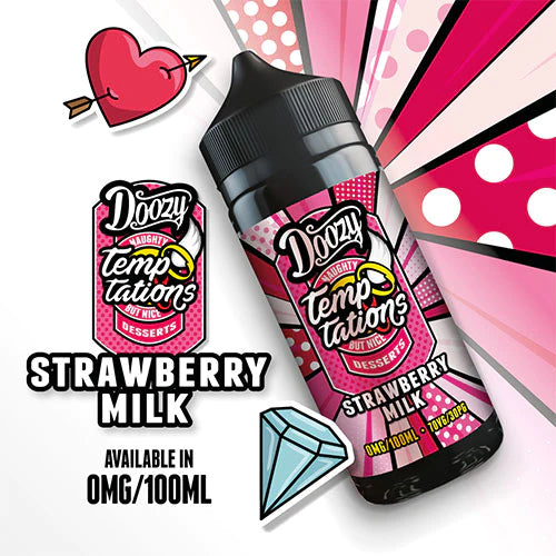 Doozy Temptations Strawberry Milk Shortfill 100ml (7811479601364)